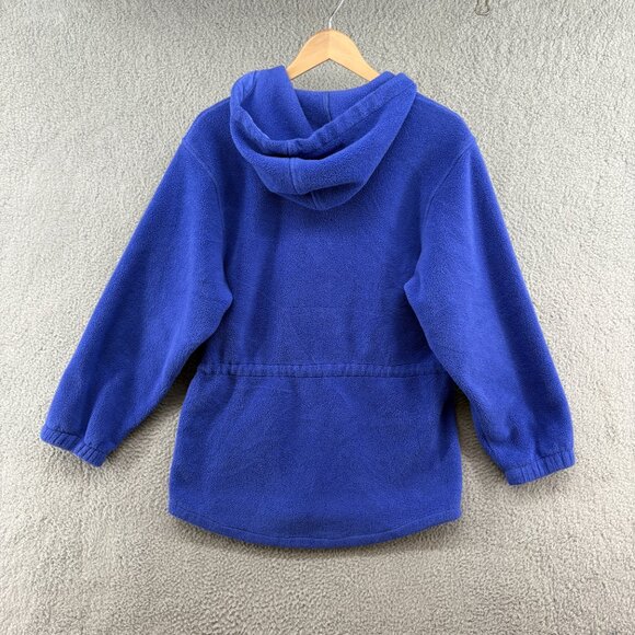 Vintage L.L. Bean Full Zip Blue Fleece Hoodie Jacket Women’s Medium Blue - Picture 8 of 8